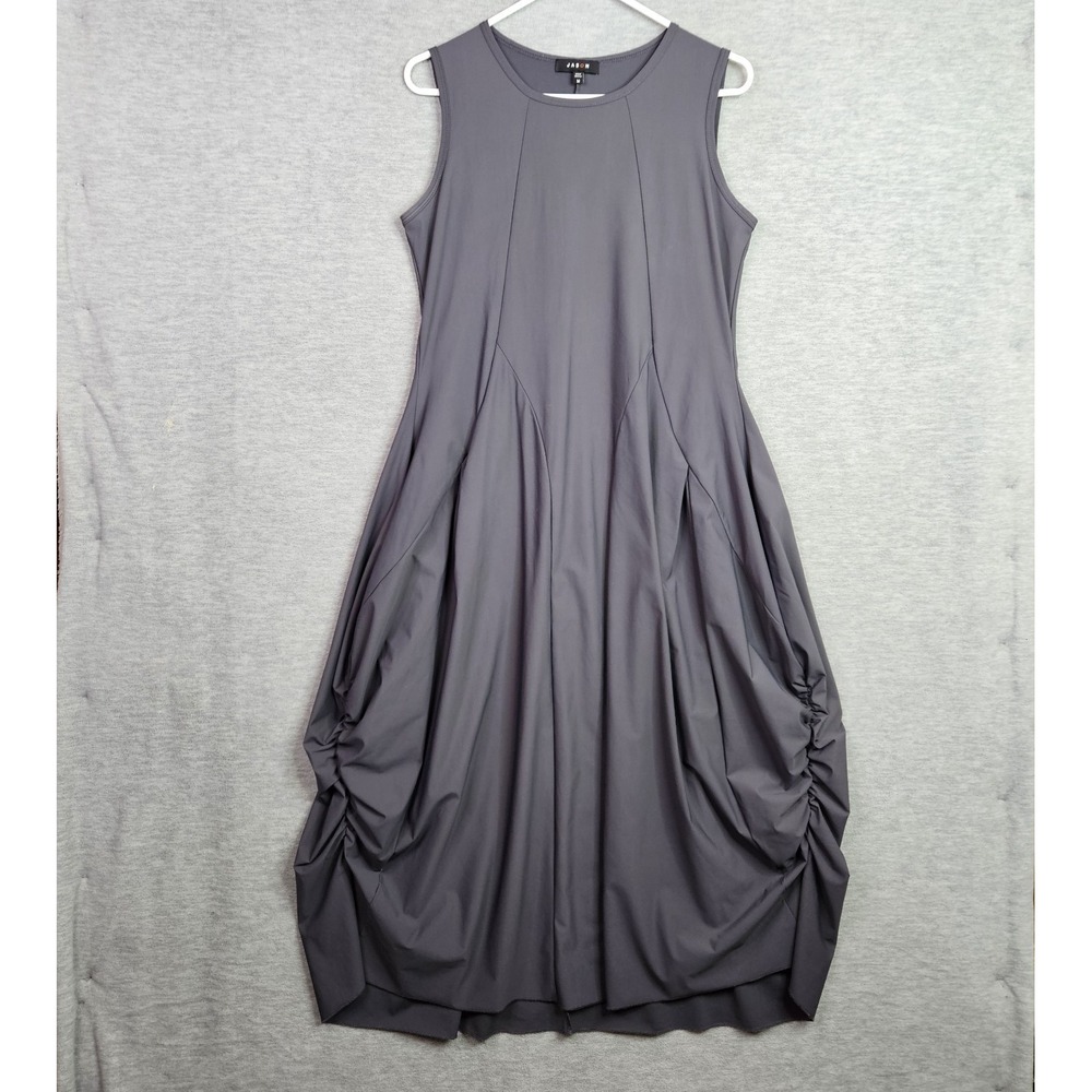 Jason Womens Medium Gray Sleeveless Bubble Hem Dress Made in USA